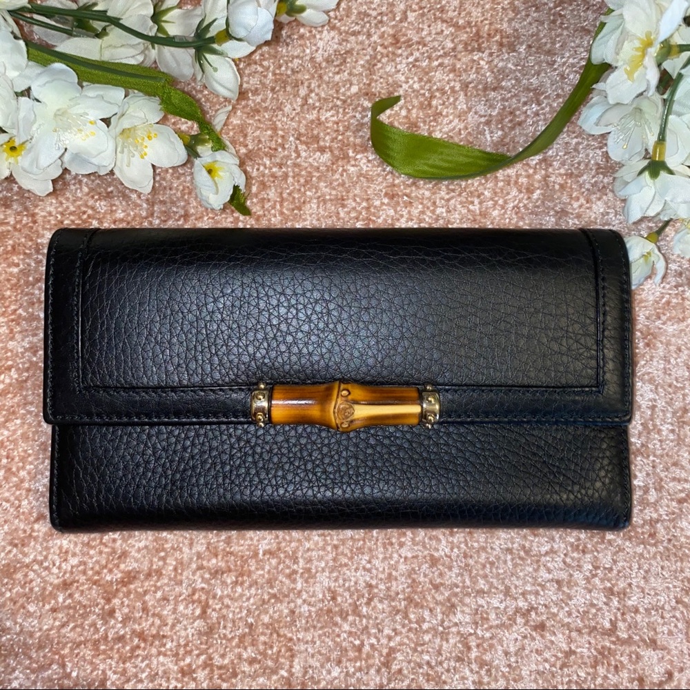 🤍Authentic Gucci Bamboo Continental Leather Walle